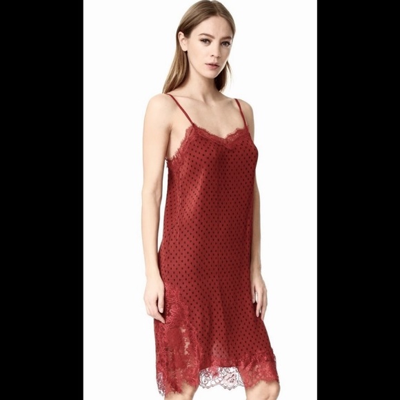 Free People Dresses & Skirts - Free People Slip Dress Polka Dot Outer SLIP ONLY